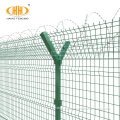 Pvc coated fence with barb wire for airport